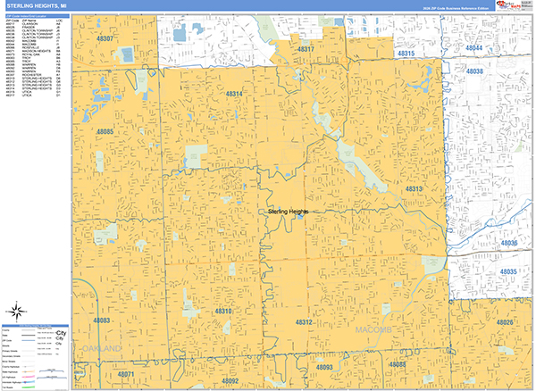 Sterling Heights Wall Map